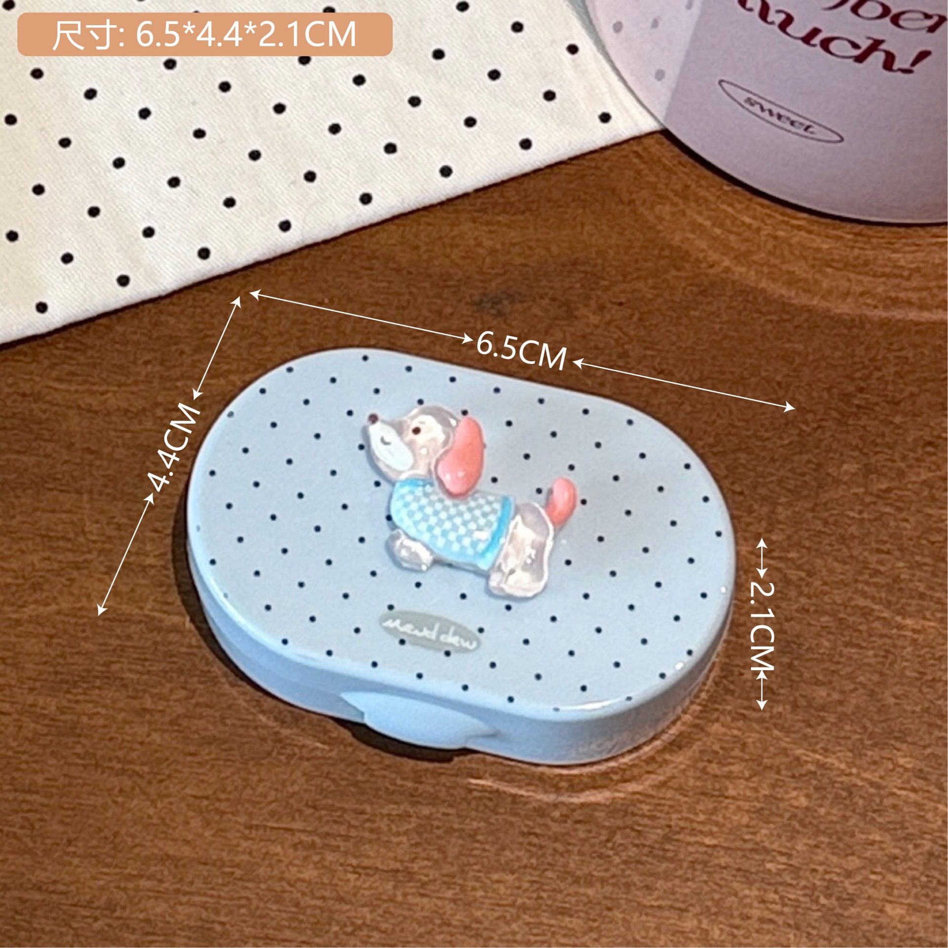 Estilo coreano simple lindo oso pupila caja ins dibujos animados contacto lente pareja caja doble caja portátil cuidado caja image 15