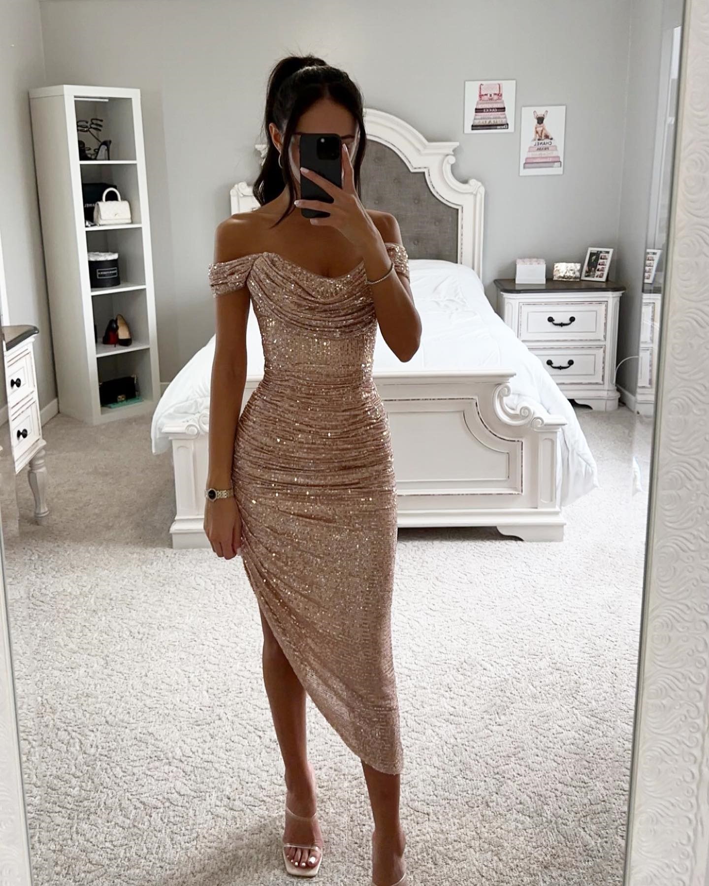 Women's Clothing spring and autumn new sequin dress INS casual fashion party zipper women's dress_voghion.com