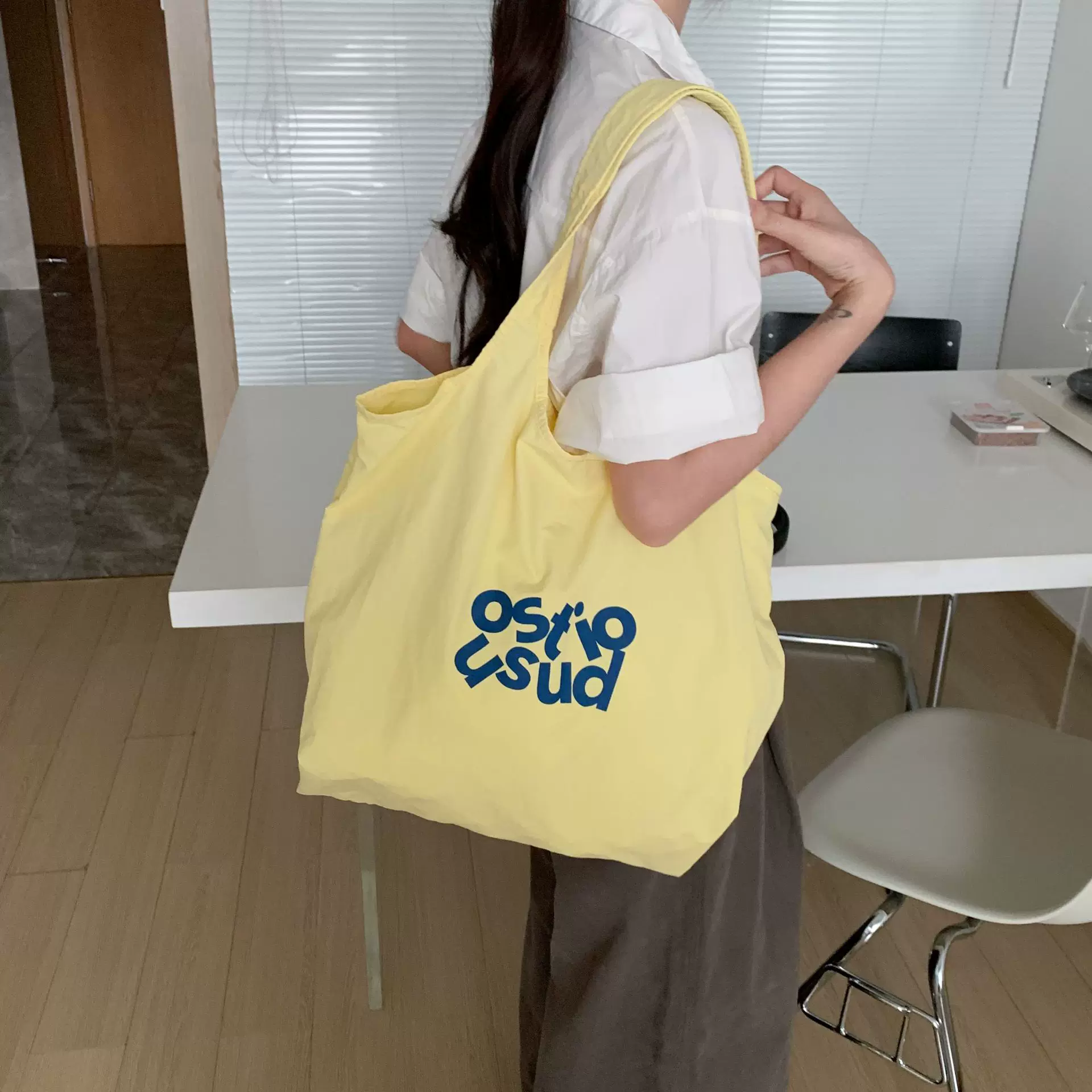 韩版时尚尼龙托特包2025新款小清新印花单肩包大容量少女购物袋