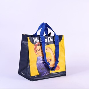 Factory Direct Sales Pp Woven Supermarket Shopping Tote Bag Colorful Coated Large Capacity Clothing Foldableable Waterproof Bag