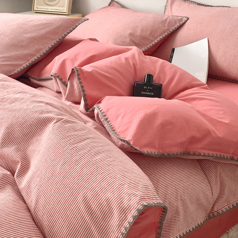 Cama de algodón de algodón de cuatro piezas de algodón puro 2025 nuevo colcha de cama dormitorio colcha de tres piezas de ropa de cama