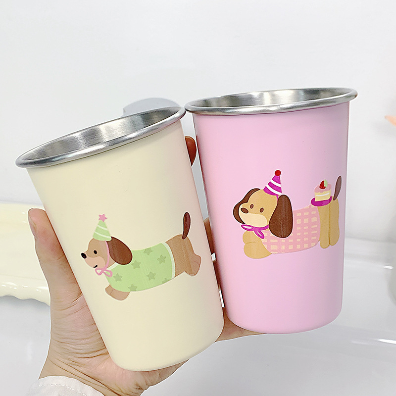 かわいい子犬304ステンレス嗽カップ家庭用歯ブラシカップ児童高颜値寮洗面カップカップル|undefined