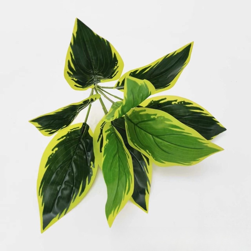 9本のPVC製人工観葉植物、滴水観音（アオウキョウ）の葉、偽物の葉、家の装飾用植物、鉢植え、造花|undefined