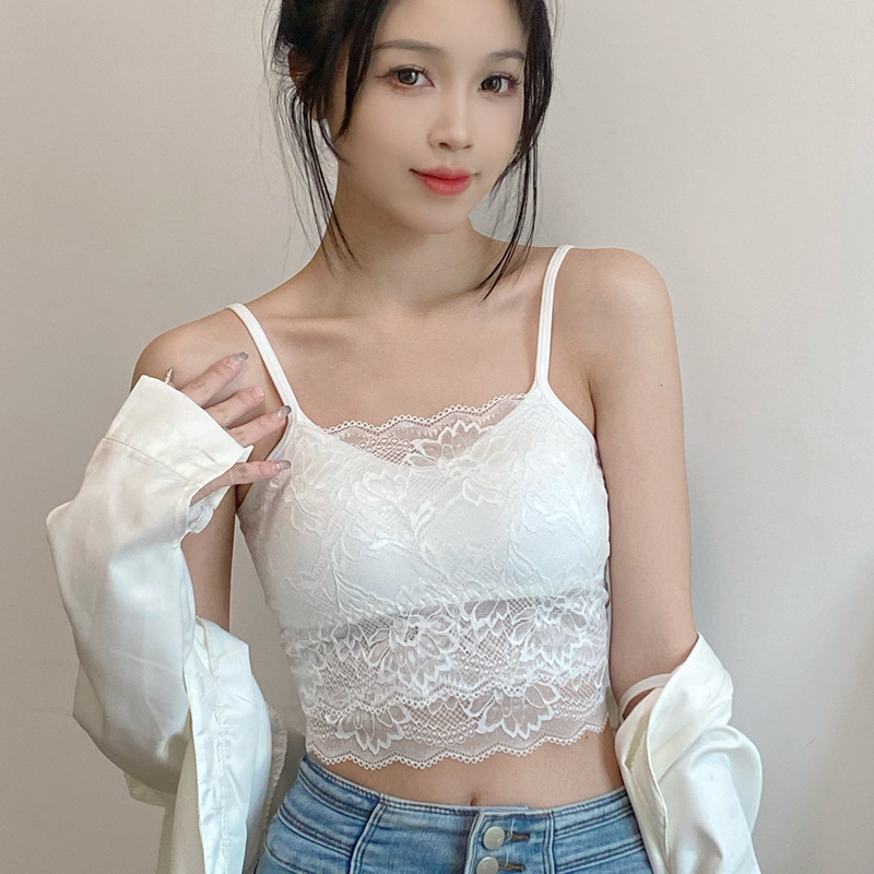 美背蕾絲內衣女打底抹胸學生韓版無鋼圈聚攏美背文胸內搭吊帶背心