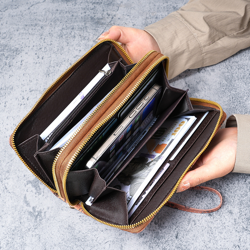 Double Layer Coin Purse With Wrist Strap For Men And Women_voghion.com