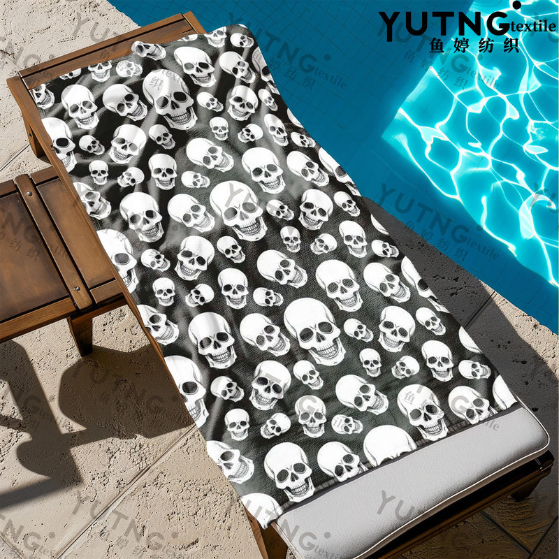 Halloween Skull Print Beach Towel Quick-Drying and Water-Absorbent Microfiber Bath Towel Outdoor Swimming Towel Personalized Trendy Halloween Skull Print Beach Towel Quick-Drying and Water-Absorbent Microfiber Bath Towel Outdoor Swimming Towel Personalized Trendy