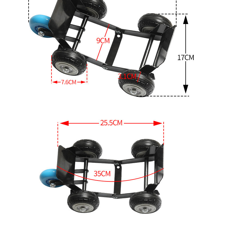 Emergency self-rescue pusher for electric vehicles and motorcycles, with thickened wide tires and three-dimensional tread pattern for strong grip and escape assistance
