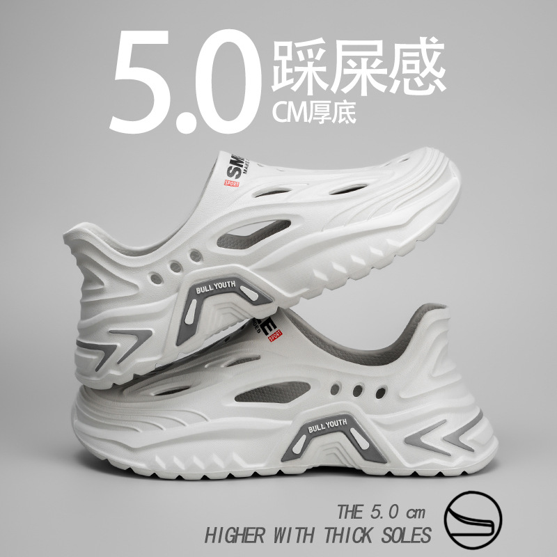 2025 verano estilo caliente para hombres cómodo pisando mierda zapatos con agujeros de moda zapatos de playa zapatos para hombres sandalias zapatos antideslizantes de suela gruesa