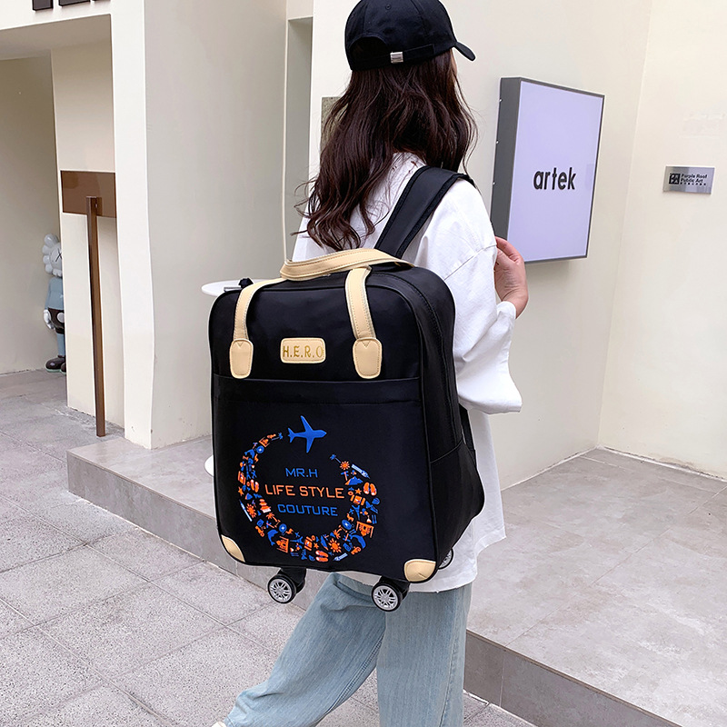スーツケース万向輪子母バッグ旅行バッグ軽便出張旅行多機能搭乗バッグオックスフォード布印ロゴ