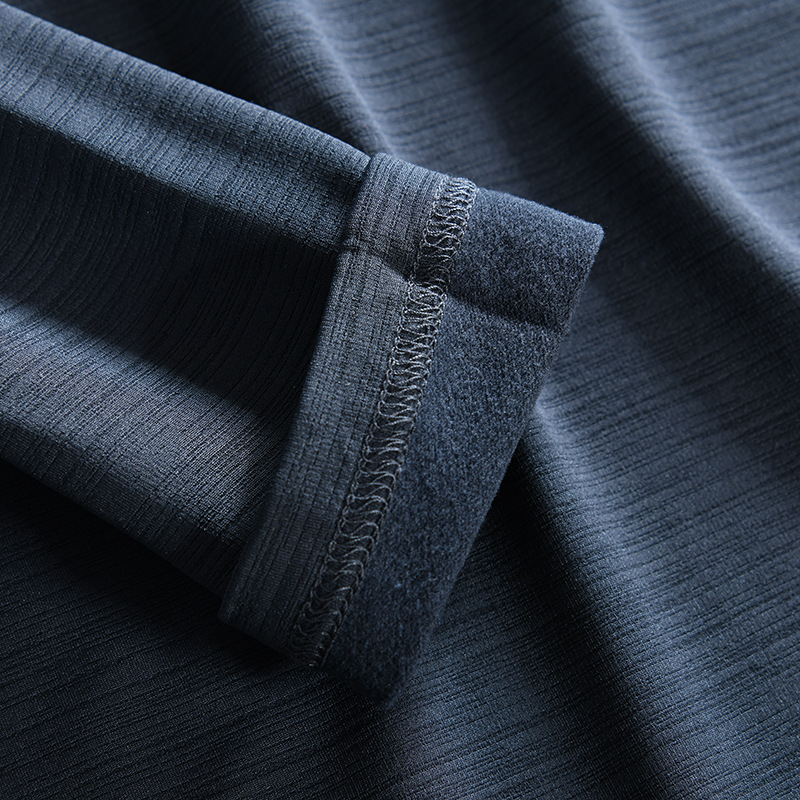 Men's Clothing outdoor half zipper breathable elastic brushed quick drying stand collar long sleeved T shirt bottoming shirt_voghion.com