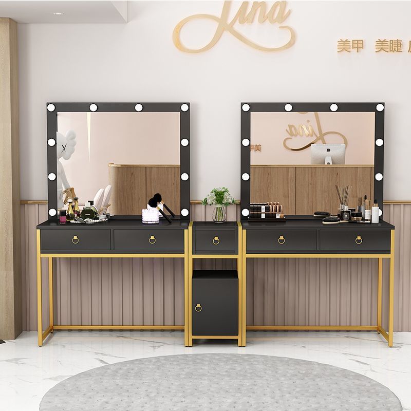 Internet Celebrity Photo Studio Makeup Table with Light Makeup Wedding Dress Shop Dressing Table Integrated Beauty Salon Makeup Table for Makeup Artists