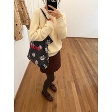 衣夫简约基础圆领兔绒毛衣女2025冬季新款宽松休闲百搭套头衫1161