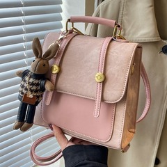 Women's Dual Shoulder Bag 2023 New College Style Casual Dual Shoulder Backpack Multifunctional School Bag Versatile Handheld Travel Bag