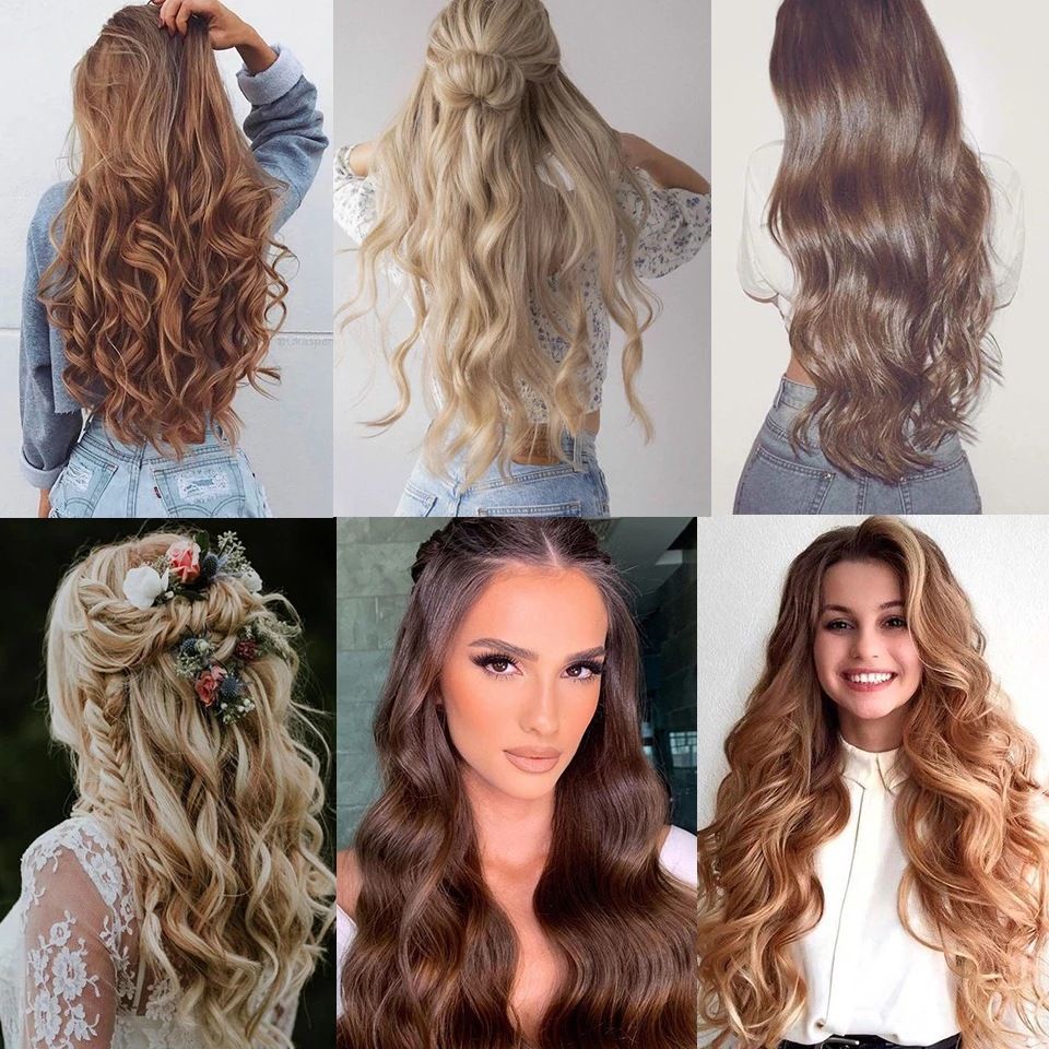 Comercio exterior Europa y América peluca una pieza de extensión de cabello de línea de pescado femenina peluca invisible alambre de alta temperatura image 4