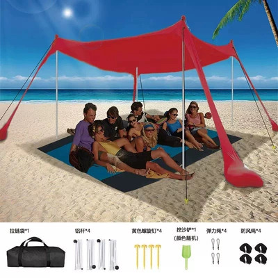 Avtomobil dam çadırları – digging tent Lycra sun-proof sun-proof - new-red-with-4-aluminum-poles-200160150cm