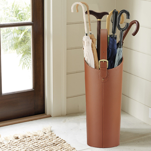 Large-Capacity Leather Long Umbrella Barrel Storage Rack Home Door Home Commercial Creative Umbrella Barrel Entrance Door