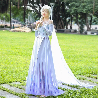 В наличии Frozen 2 Aisha COS Aisha белое свадебное платье Ледяная принцесса косплей женская одежда