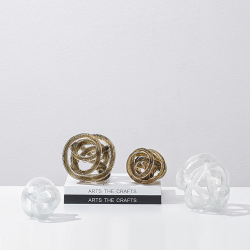 Modern Minimalist Colorful Glass Circle Rod Sphere Designer Showroom Living Room TV Stand Coffee Table Decorative Item Ornament