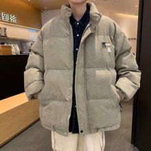 灯芯绒新款简约棉服男美式高级感工装棉袄高街cleanfit冬季外套潮