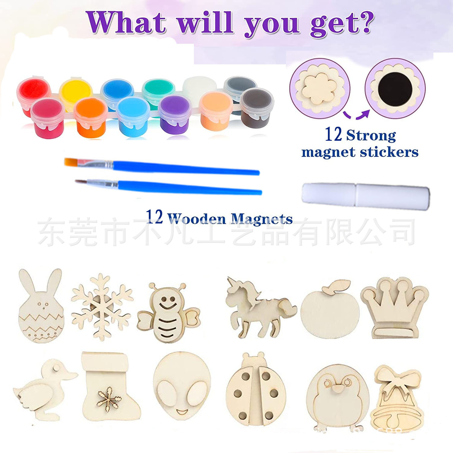 Imanes de Refrigerador Magnéticos, Manualidades para Niños, Regalos de Pintura Hechos a Mano, Imanes de Refrigerador de Madera Estéreo Magnéticos Suaves, Imán de Madera