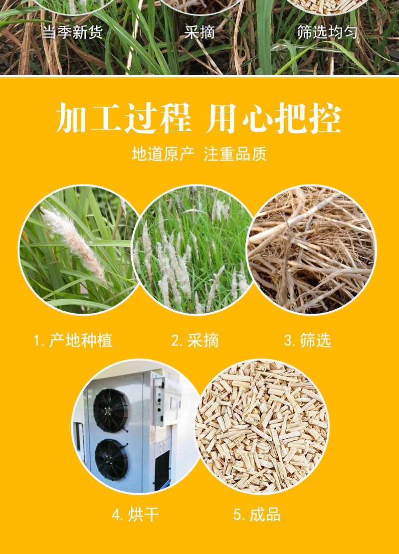 Bai Mao Gen (Imperata cylindrica) — Dried Cogongrass Rhizome for Herbal Tea & Soup preparation