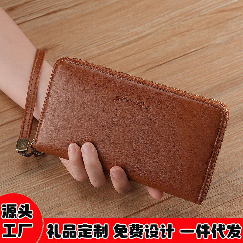 Pu Leather Women's Wallet Long Zipper Brand Authentic New Popular Retro Casual Phone Bag Pu Leather Women's Wallet Long Zipper Brand Authentic New Popular Retro Casual Phone Bag