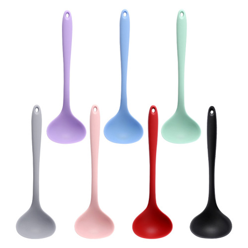 Kitchen supplies silicone soup spoon, high temperature resistant pot spoon, cooking spoon, non-stick pot special small soup spoon supply