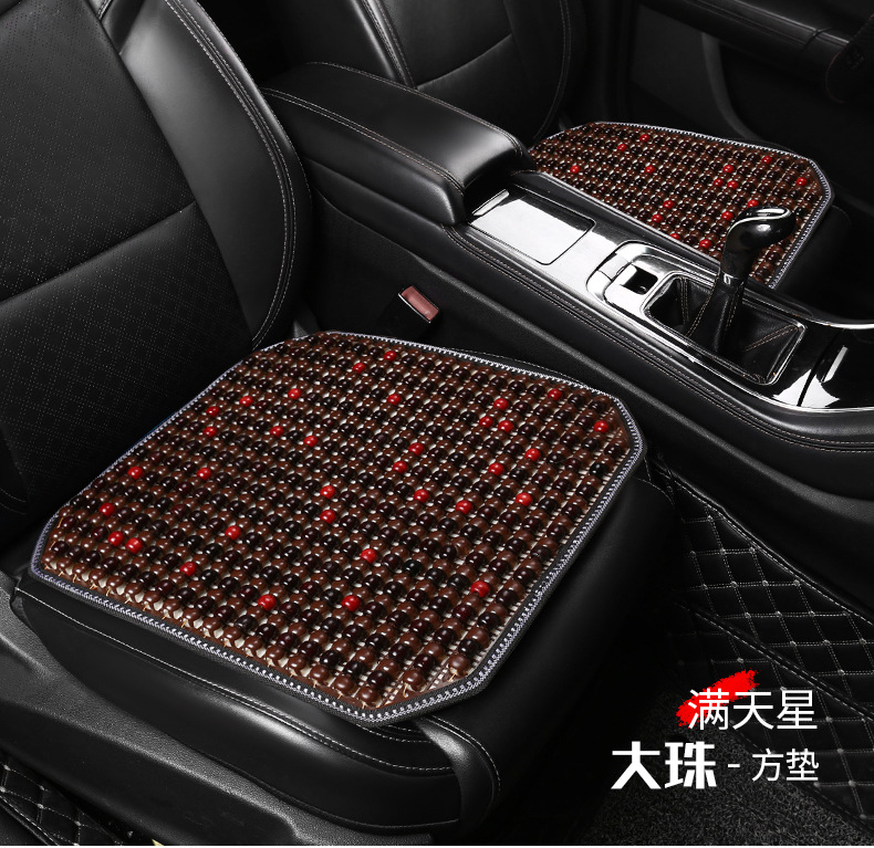 Summer Breathable Wooden Bead Lumbar Support Cushion for Car Drivers, Universal Backrest Pad for Trucks and Offices