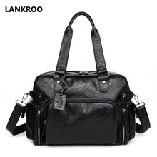 跨境时尚潮流大容量单肩手提包新款男士斜挎包商务通勤包PU皮代发