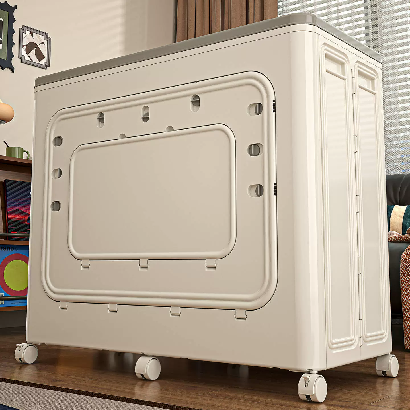 超大号被子收纳箱塑料大容量折叠衣物物箱家用翻盖客厅玩具收纳箱