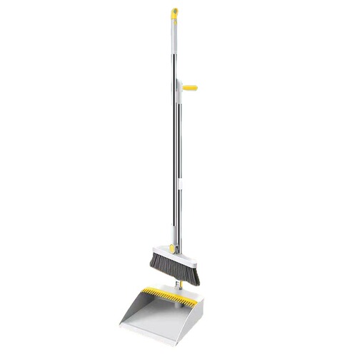 Broom and dustpan combination set broom dustpan garbage shovel household broom multifunctional folding soft bristled stainless steel