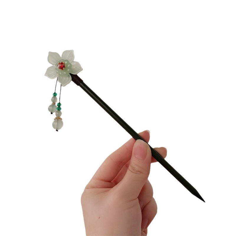 Horquilla de borla de estilo antiguo para mujer, tocado de Hanfu retro de alta gama, nueva horquilla de madera china, horquilla de paso, accesorios para el cabello