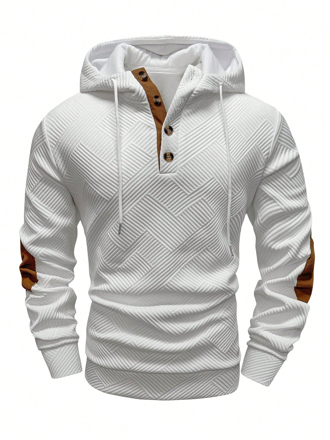 Otoño y invierno nuevo transfronterizo Europa y América Amazon hombre Jacquard con sombrero de color sólido suelto chaqueta deportiva casual