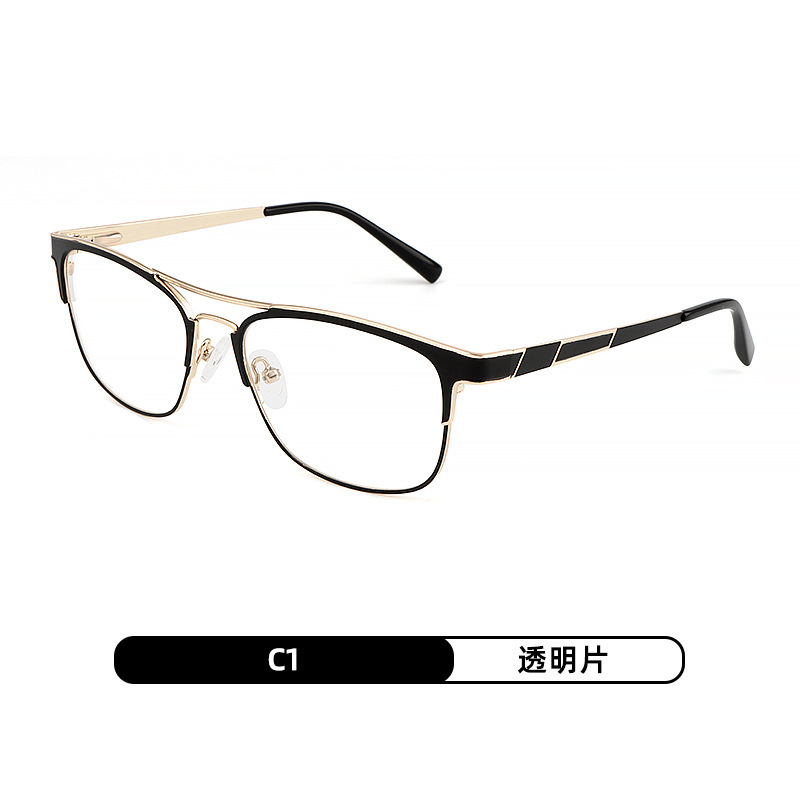 新款2025女韩版时尚金属眼镜男简约大框眼镜架小众设计眼镜框批发|undefined
