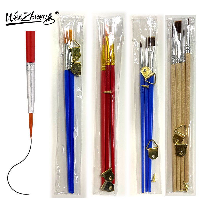 Plastic rod 2 sets 3 sets of digital oil painting brush suit nylon hair hook line brush digital oil painting brush 3 sets Plastic rod 2 sets 3 sets of digital oil painting brush suit nylon hair hook line brush digital oil painting brush 3 sets