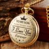 Carved retro commemorative quartz pocket watch, suitable for import, Birthday gift, wholesale