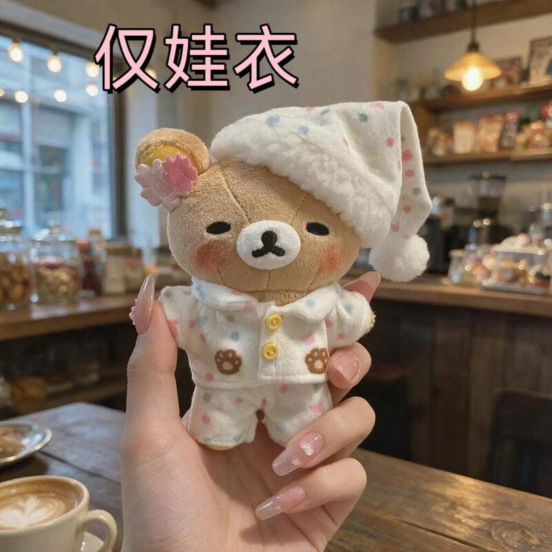 [Only Doll Clothes] 10cm Doll Clothes Set, Polka Dot Pajamas, Plush Doll Clothes, New Year's Greeting Outfit, Cartoon Doll
