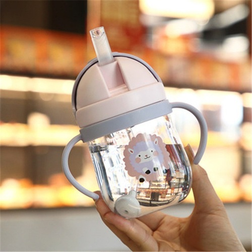 Children's Water Cup Summer Baby Milk Sipper Cup with Handle Baby Learning to Drink Cup 2 Years Old Kindergarten Drinking Cup