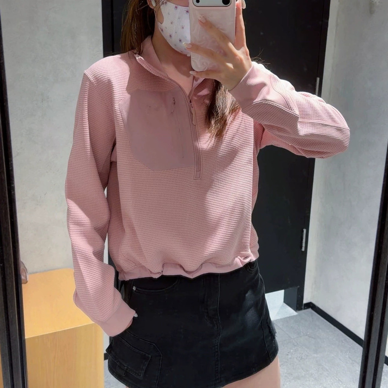 26 New Autumn and Winter Styles for Men and Women, Waffle Sweatshirts, Half-Zip Sweatshirts, Casual and Versatile Long-Sleeved Stand-Up Collar Tops