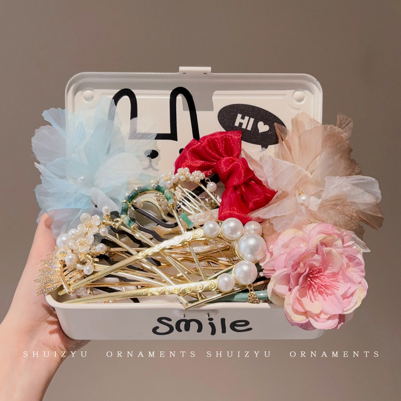 Plato de flores, dispositivo de cabello en forma de U, pinza de cabello para mujeres 2025, nuevo pinza de cabello de alta gama, nuevo estilo chino, pinza de cabello antiguo, tocado antiguo