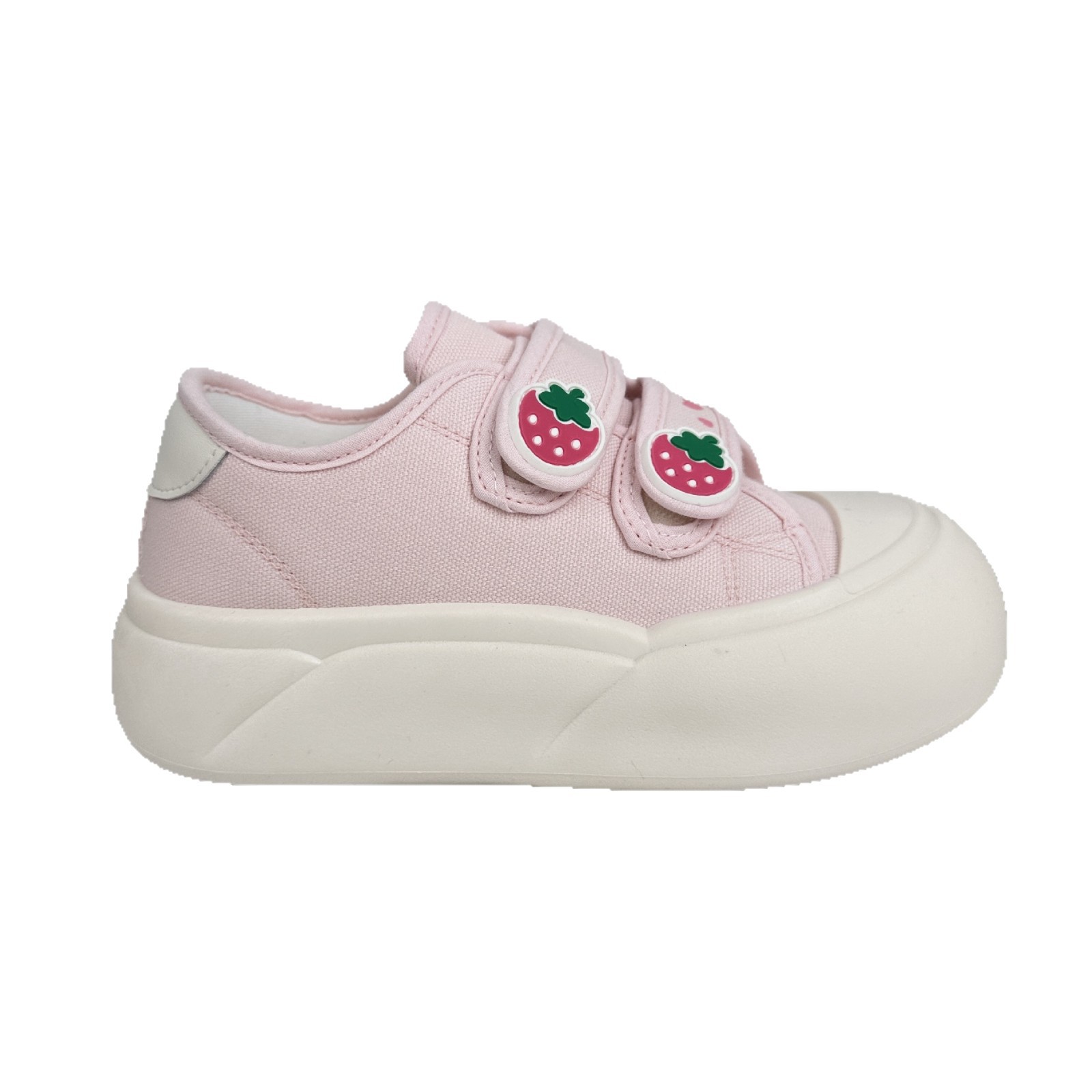 Zapatos de punta grande con velcro de onda lejana 2025 nuevos zapatos de lona de verano zapatos de moda de nicho de diseño de suela gruesa para mujer