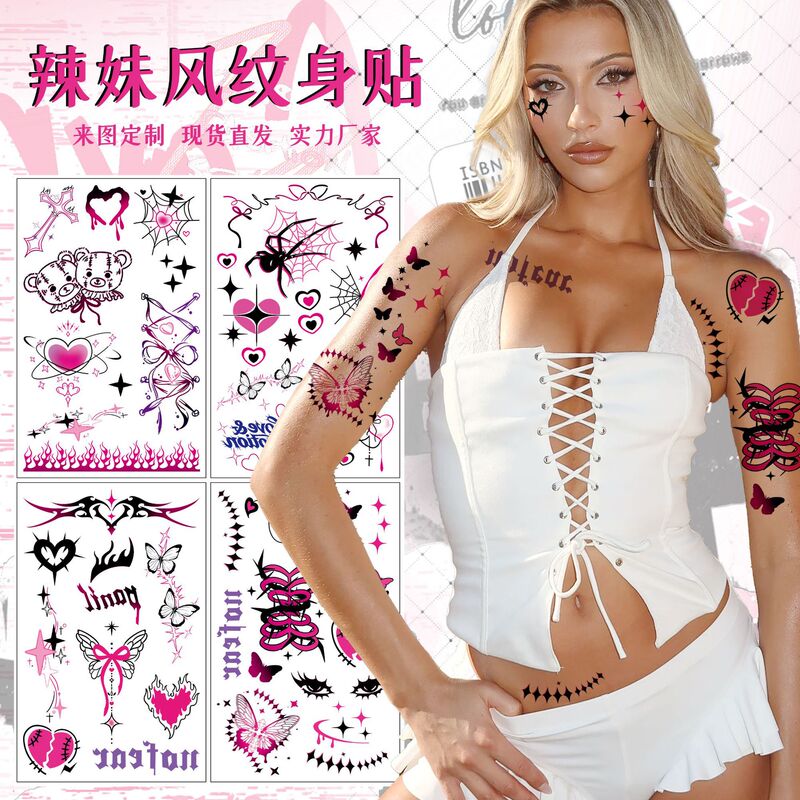 Cross-Border Hot-Selling Y2K Tattoo Stickers, Retro Millennium Style Heart-Shaped Devil Eyes Personalized Realistic Temporary Stickers Custom-Made Cross-Border Hot-Selling Y2K Tattoo Stickers, Retro Millennium Style Heart-Shaped Devil Eyes Personalized Realistic Temporary Stickers Custom-Made