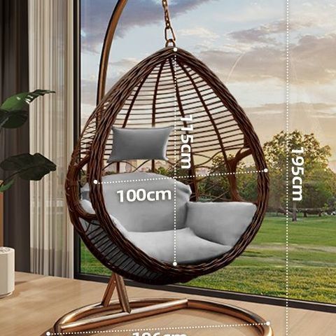 Cesta colgante columpios al aire libre patio silla colgante doble balcón doméstico red Bird 's Nest hamaca silla oscilante de Ratán