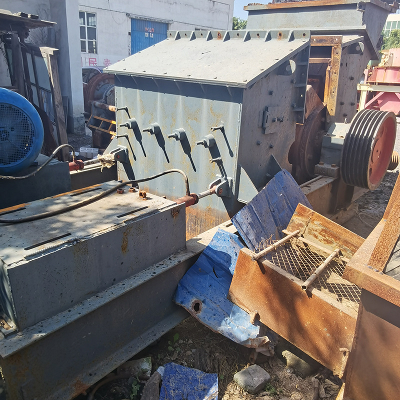 二手河卵石液压开箱制砂机 花岗岩粗细砂破碎机 二手板锤制沙机