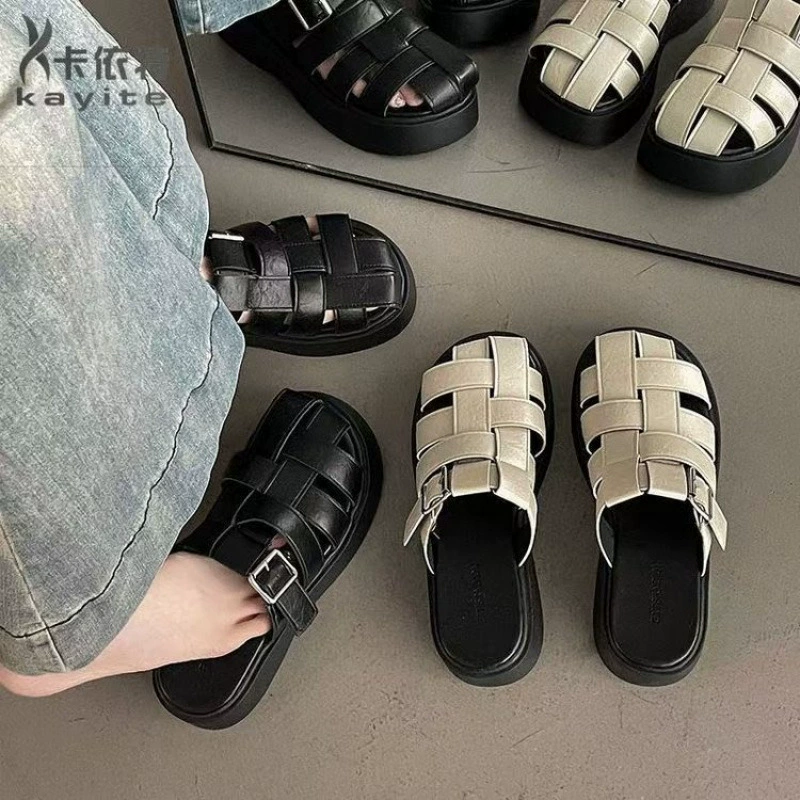 Летние новые сабо-шлёпанцы 2025 года, импортные, лёгкие, на танкетке, нескользящие, с римской подошвой, для трансграничной торговли.