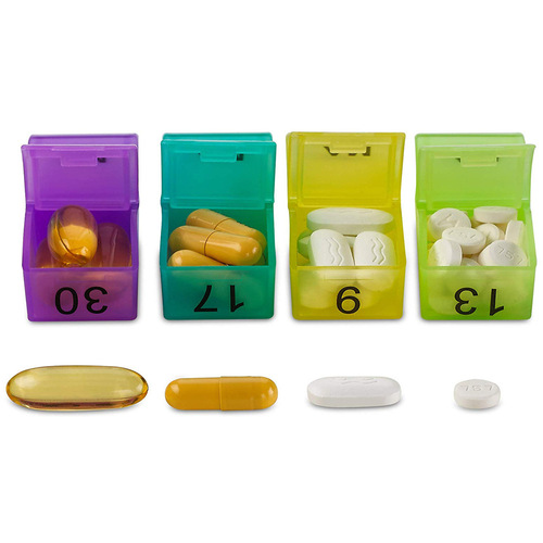 Foreign trade 30 days a month monthly pill storage box AMPM 2 times a day travel storage 31 days 4 weeks pill box