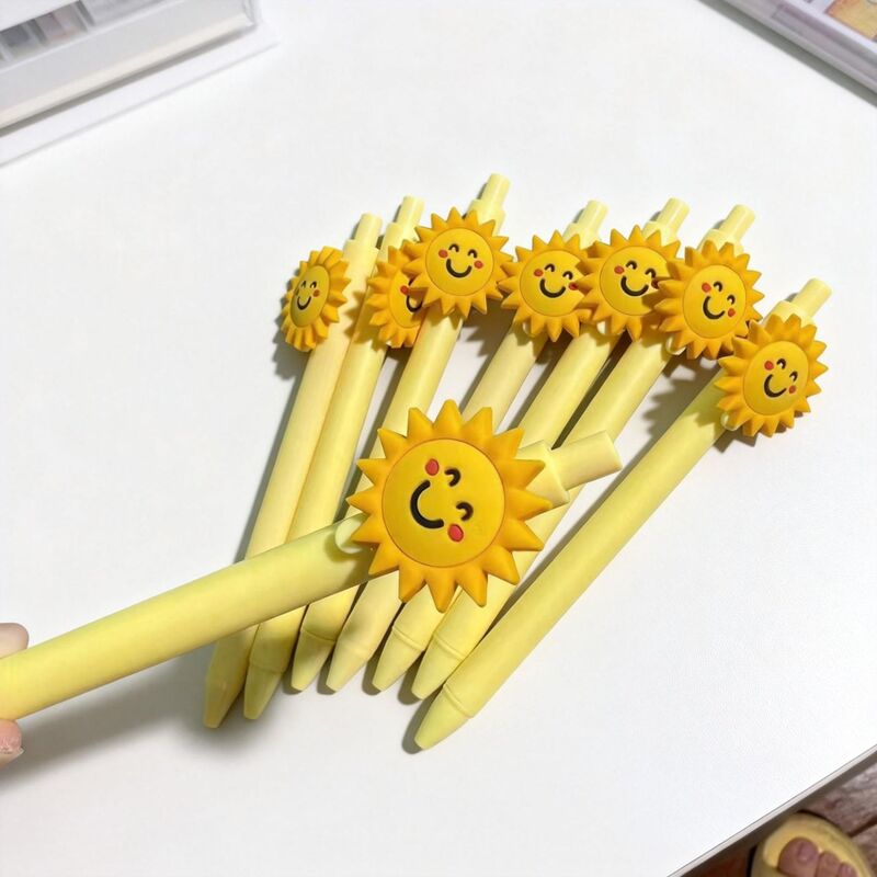 Black Gel Pen Set, Yellow Sun Design, 0.5mm Retractable, Student-Specific, Quick-Drying, Long-Lasting Writing Pen for Practice Questions, Black Black Gel Pen Set, Yellow Sun Design, 0.5mm Retractable, Student-Specific, Quick-Drying, Long-Lasting Writing Pen for Practice Questions, Black