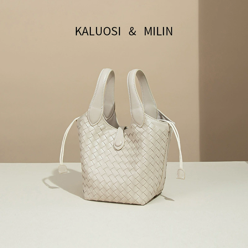 Интеллектуальный стиль, высококачественный оригинальный дизайн, двойная сумка-корзина на запястье, модная тканая сумка на шнурке