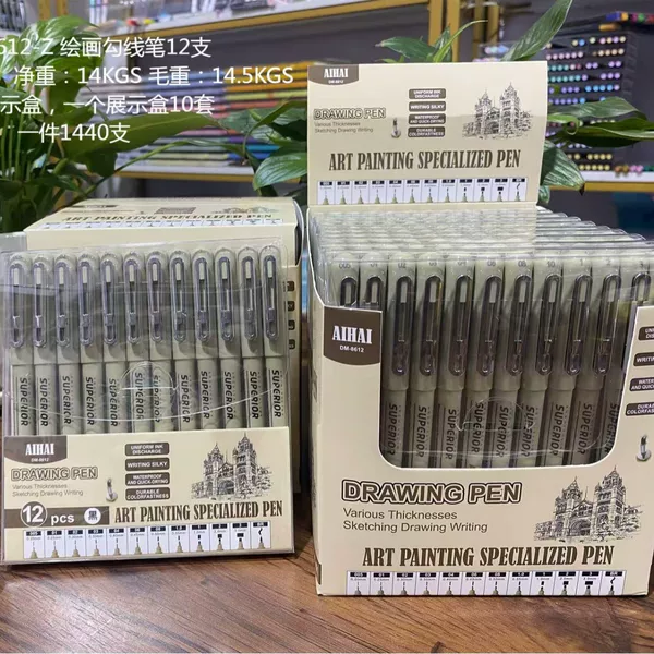 Art Outlining Pen for Meticulous Painting, Comic Drawing, Gouache Marker, Water Pen for Outlining, Logo Customization Needle Tip Pen