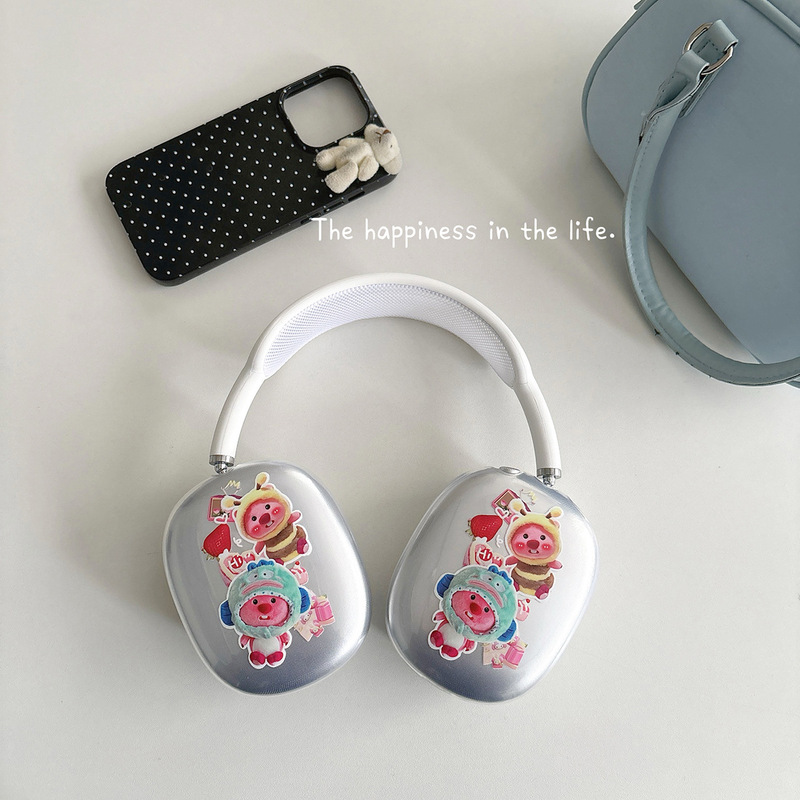 アニメ透明適用アップルAirPods Maxヘッドセットbluetoothヘッドセット保護カバーソフトケースかわいいシンプル|undefined